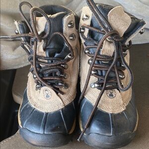 Women’s Size 7 Tan and Black Coleman  Leather Hiking Boots